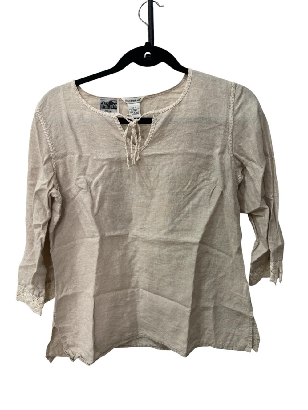 Richard Malcolm 100% linen tunic top in a cream colorway size S